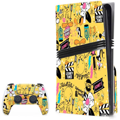 Looney Tunes Tweety and Sylvester Patches PS5 Pro Disk Bundle  Skin
